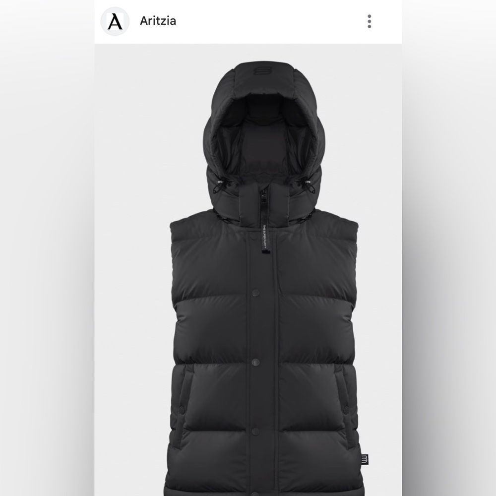 Women’s Aritzia The Super Puff Black Vest Climate Lab
Sz S